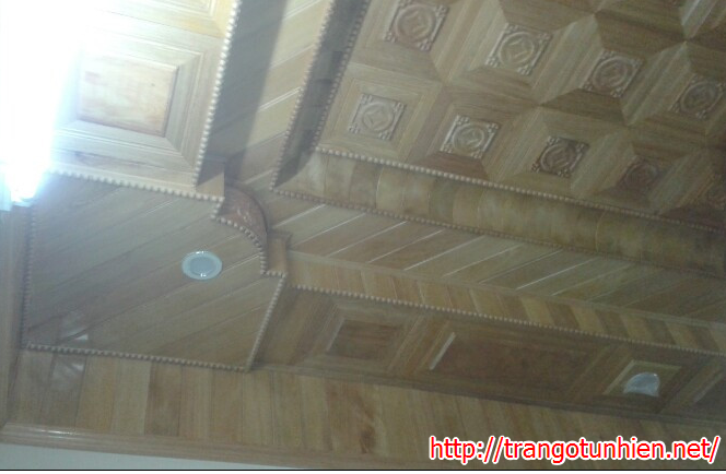 trần gỗ phòng khách